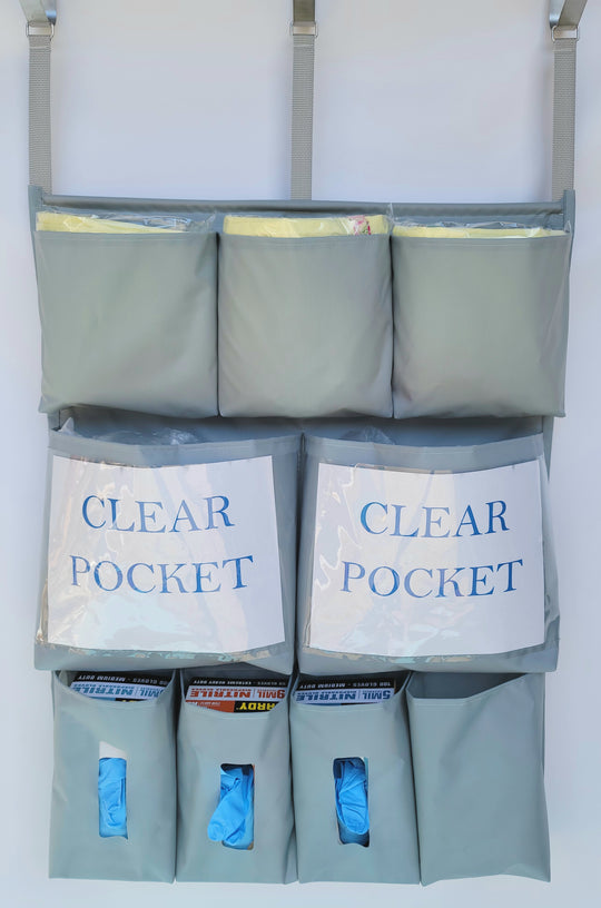 PPE Isolation Door Caddy 701 NFPA Flame Retardant 200 D Nylon - 9 pockets - Extra Wide