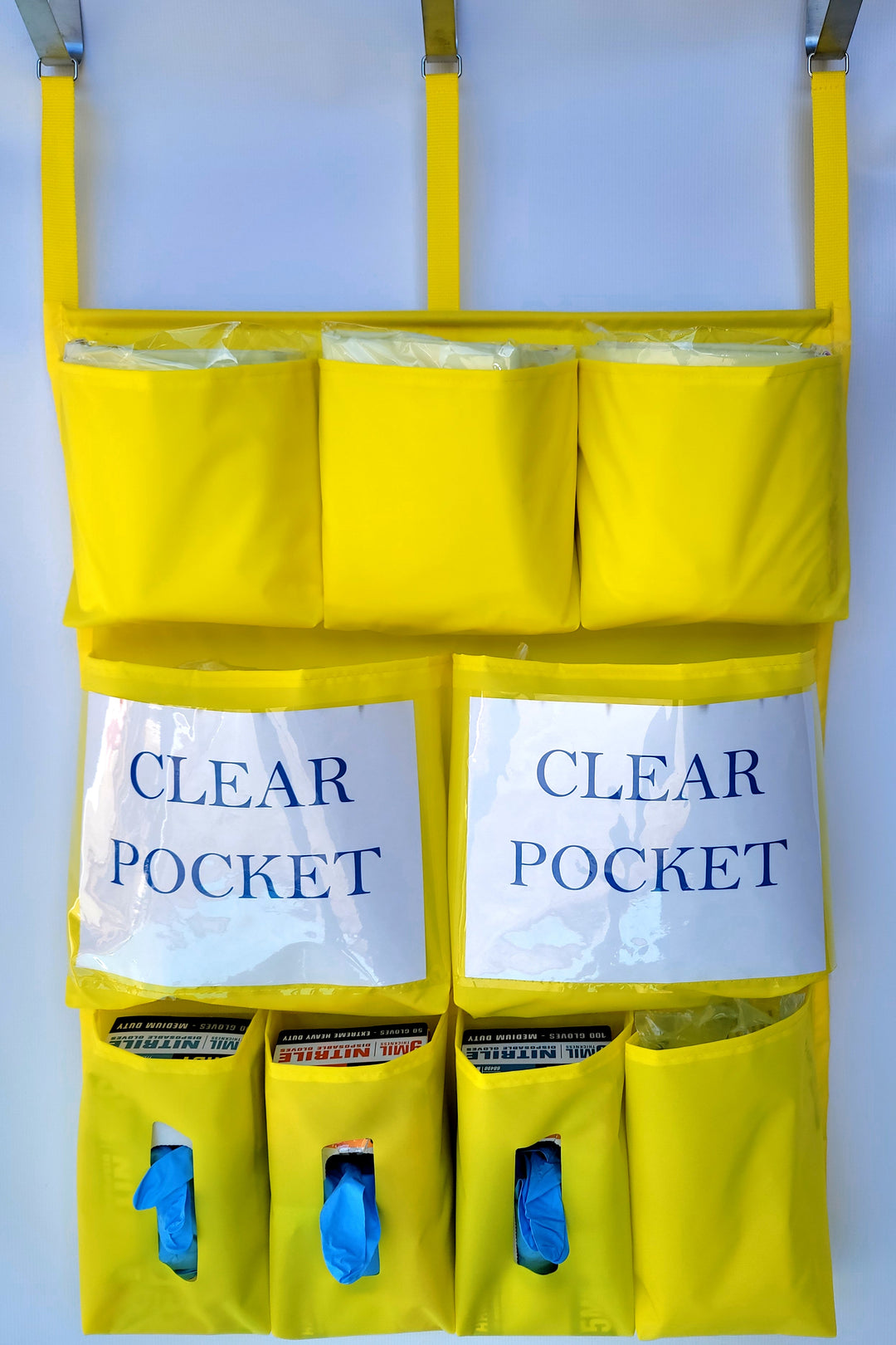 PPE Isolation Door Caddy 701 NFPA Flame Retardant 200 D Nylon - 9 pockets - Extra Wide