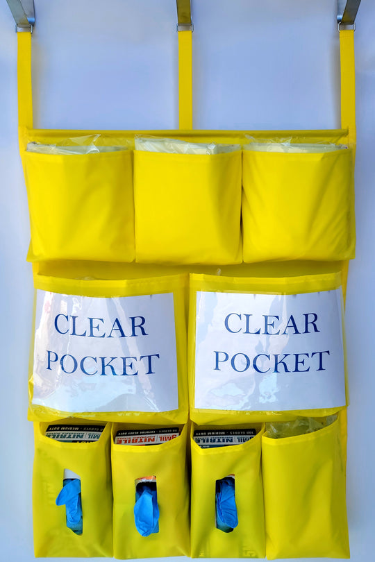 PPE Isolation Door Caddy 701 NFPA Flame Retardant 200 D Nylon - 9 pockets - Extra Wide