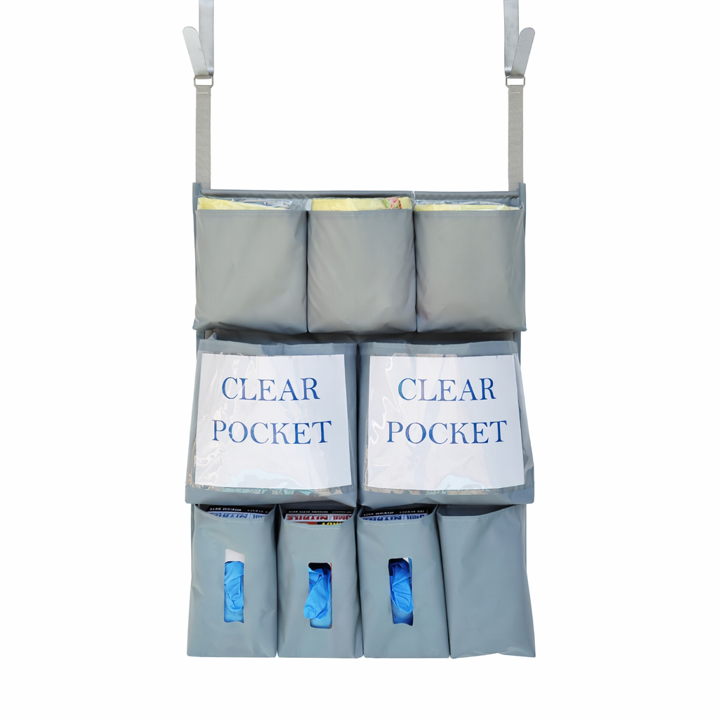 PPE Isolation Door Caddy 701 NFPA Flame Retardant 200 D Nylon - 9 pockets - Extra Wide