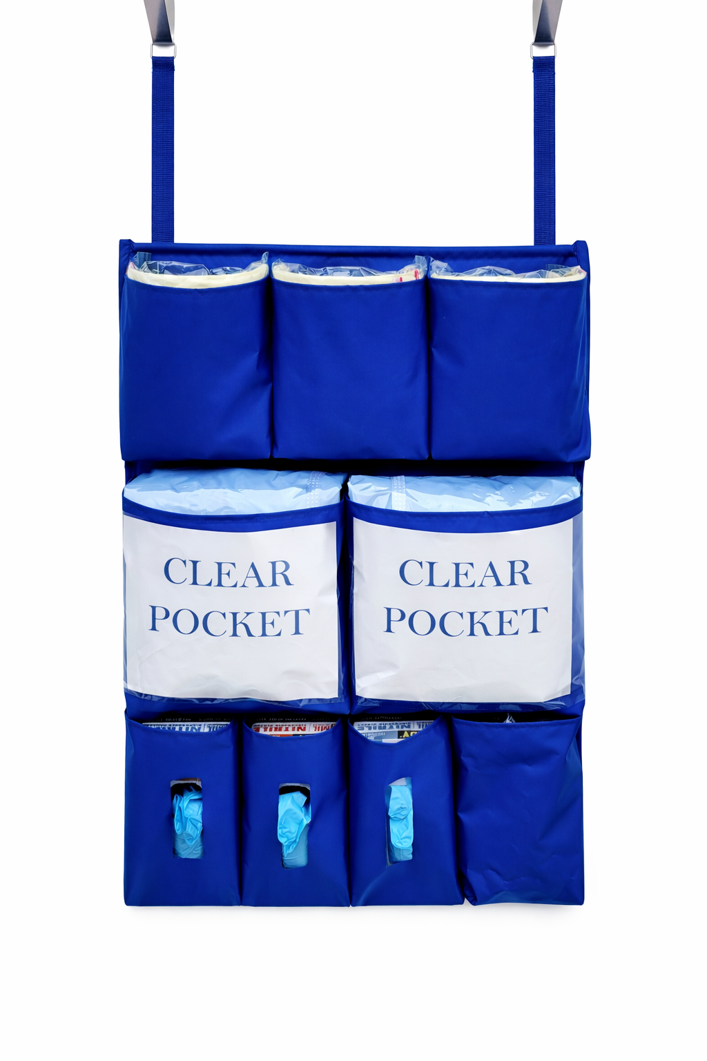 PPE Isolation Door Caddy 701 NFPA Flame Retardant 200 D Nylon - 9 pockets - Extra Wide